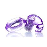 Эрекционное вибро кольцо BOSS Rabbit Vibro Cock Ring Purple - мініатюра 5
