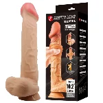 Вибратор на присоске с хребтом и эффектом скользящей кожи BAILE - Sliding Skin 9,4'' Flesh, BW-008104ZRG - мініатюра 1