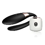 Вибромассажер для пар с пультом ДУ - Boss Series V-Vibe Black USB 7 Function - мініатюра 1