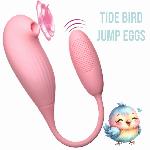 Вагинально- клиторальный вибратор "The Tide bird", вакуум, вибрация, цвет розовый - мініатюра 3