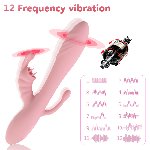 (ПОВРЕЖДЕННАЯ КОРОБКА) Вагинально- клиторальный вибратор "Eros vibrator", тройная стимуляция, 10 режимов - мініатюра 8