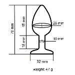 Анальная пробка с кристаллом EGZO - Dark Gray Round Plug Red, size S - мініатюра 5