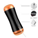 Мастурбатор с двумя входами и вибростимуляцией BOSS Vibrating Masturbation Cup USB 10 function + Interactive Function - мініатюра 5