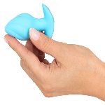 Анальная пробка с вибрацией Vibrating Mini Butt Plug Blue - мініатюра 6