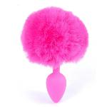 Анальная пробка ( размер S ) с хвостом Boss Series - Silicon PLUG Bunny Tail Pink - мініатюра 4