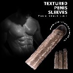 Набор насадок " Textured Penis Sleeves", цвет черный - мініатюра 2