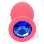 Силиконовая анальная пробка Boss Series - Jewellery Red Silicon PLUG Small Blue S - мініатюра 4