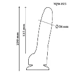 Большой фаллоимитатор с мошонкой на присоске OYO - Dildo Double Layer Silicone YQW-023 (длина 20 см, диаметр 3.6 см) - мініатюра 6