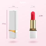 Вибратор помада "Lipstick", белый, 10 режимов вибрации - мініатюра 5