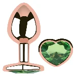 Анальная пробка EGZO Rose Gold Heart Plug M с кристаллом, нержавеющая сталь - мініатюра 2