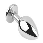 Анальная пробка с кристаллом EGZO - Silver Round Plug Rainbow size S - мініатюра 4