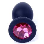 Силиконовая анальная пробка Boss Series - Jewellery Black Silicon PLUG Small Pink S - мініатюра 3