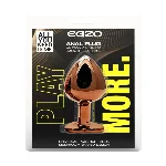 Анальная пробка EGZO Dark Gold Heart Plug S с красным кристаллом, металлическая - мініатюра 5