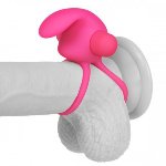 Эрекционное виброкольцо Power Clit Cockring, Pink - мініатюра 4