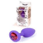 Силиконовая анальная пробка Boss Series - Jewellery Purple Silicon PLUG Medium Red M - мініатюра 1