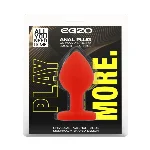 Анальная пробка EGZO Red Heart Plug S с красным кристаллом, силиконовая - мініатюра 4