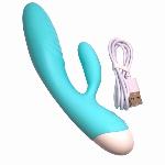 Вибратор кролик " Blue massager", голубой, 10 режимов вибрации - мініатюра 4