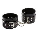 Наручники Leather Rastraints Hand Cuffs, Black - мініатюра 1
