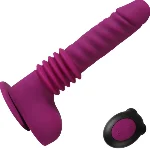 Вибратор на присоске Isaiah Thrusting Dildo фиолетовый 10 режимов вибрации - мініатюра 1