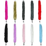 Анальная пробка EGZO Fox Tail Silver Plug White, размер S, с белым меховым хвостом - мініатюра 4