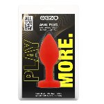 Силиконовая анальная пробка EGZO - Silicone Red Heart Plug Rainbow, size S - мініатюра 4