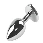 Анальная пробка с кристаллом EGZO - Silver Heart Plug Red size M - мініатюра 3