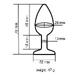 Анальная пробка с кристаллом EGZO - Silver Round Plug Clear size S - мініатюра 4