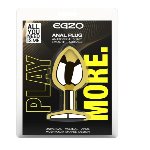Анальная пробка с кристаллом EGZO - Gold Round Plug Rainbow size S - мініатюра 5