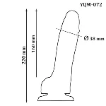 Большой фаллоимитатор с мошонкой на присоске  OYO - Dildo Double Layer Silicone YQW-072 (длина 22 см, диаметр 3.8 см) - мініатюра 6