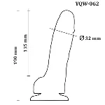 Фаллоимитатор с мошонкой на присоске OYO - Dildo Double Layer Silicone YQW-062 (длина 19 см, диаметр 3.2 см) - мініатюра 6