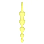 Анальные шарики MELEON Advanced Anal Beads 2, желтая цепочка из TPE с петлей-ручкой - мініатюра 7