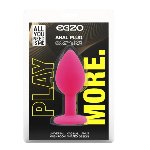 Силиконовая анальная пробка EGZO - Silicone Pink Round Plug Black, size S - мініатюра 4