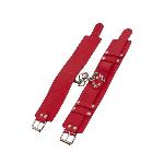 Оковы на ноги "Leather Dominant Leg Cuffs", red (Кожа/ Металл) - мініатюра 2