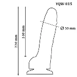 Большой фаллоимитатор с мошонкой на присоске OYO - Dildo Double Layer Silicone YQW-015 (длина 22 см, диаметр 5 см) - мініатюра 6
