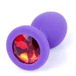 Силиконовая анальная пробка Boss Series - Jewellery Purple Silicon PLUG Medium Red M - мініатюра 2