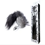 Анальная пробка ( размер S ) с хвостом Boss Series - Fox TAIL Black XXL - мініатюра 1