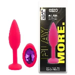 Силиконовая анальная пробка EGZO - Silicone Pink Round Plug Purple, size S - мініатюра 1