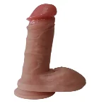Большой фаллоимитатор с мошонкой на присоске OYO - Dildo Double Layer Silicone YQW-071 (длина 20.5 см, диаметр 3.5 см) - мініатюра 1