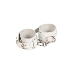 Наручники Leather Dominant Hand Cuffs, White - мініатюра 2