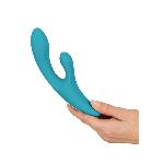 Вибратор-кролик - Clitoral Stimulator бирюзовый - мініатюра 5