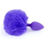 Анальная пробка ( размер S ) с хвостом Boss Series - Silicon PLUG Bunny Tail Purple - мініатюра 6