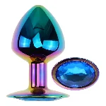 Анальная пробка EGZO Multicolor S с кристаллом, медицинская сталь, 70 мм - мініатюра 2