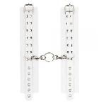 Наручники Leather Rastraints Hand Cuffs, White - мініатюра 2