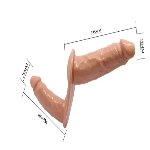 Страпон с двумя насадками BAILE - DOUBLE DILDOS Strap On, BW-022077 - мініатюра 3