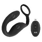 Вибратор простаты с эрекционным кольцом Cock ring with RC butt plug - мініатюра 2