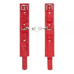 Оковы Leather Standart Leg Cuffs, Red - мініатюра 2