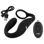 Вибратор простаты с эрекционным кольцом Cock ring with RC butt plug - мініатюра 9