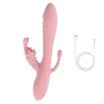 Вагинально- клиторальный вибратор "Eros vibrator", тройная стимуляция, 10 режимов - мініатюра 1