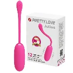 ПЕРЕЗАРЯЖАЕМОЕ ВИБРОЯЙЦО PRETTY LOVE «JULIUS» 12 режимов вибрации - мініатюра 1
