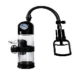 Вакуумная вибропомпа с манометром и вибрацией Penis Pump Steam-Gauge прозрачный - мініатюра 7